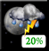 Tuesday Night: Slight Chance Showers And Thunderstorms then Partly Cloudy